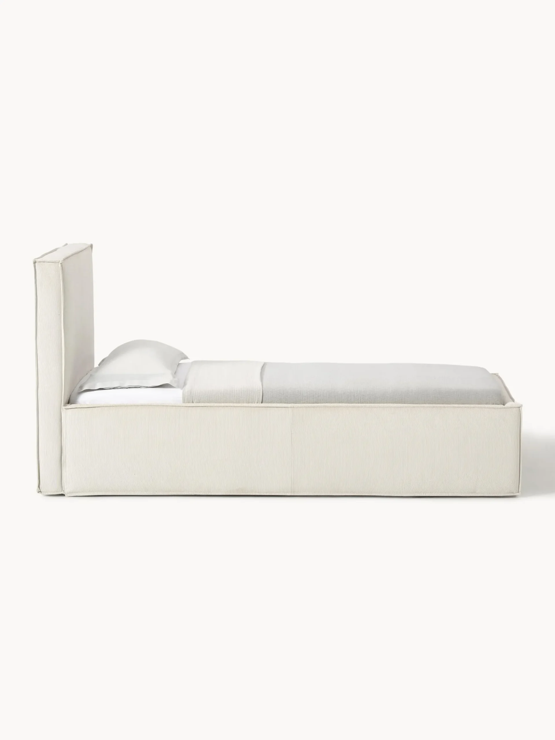 Letto singolo in velluto a coste con spazio contenitore aggiuntivo Dream