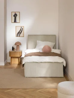 Letto singolo in velluto a coste con spazio contenitore aggiuntivo Dream