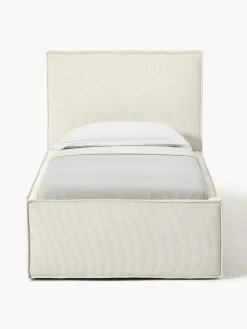 Letto singolo in velluto a coste con spazio contenitore aggiuntivo Dream