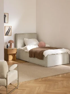 Letto singolo in velluto a coste con spazio contenitore aggiuntivo Dream