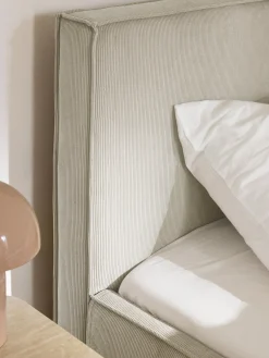 Letto singolo in velluto a coste con spazio contenitore aggiuntivo Dream