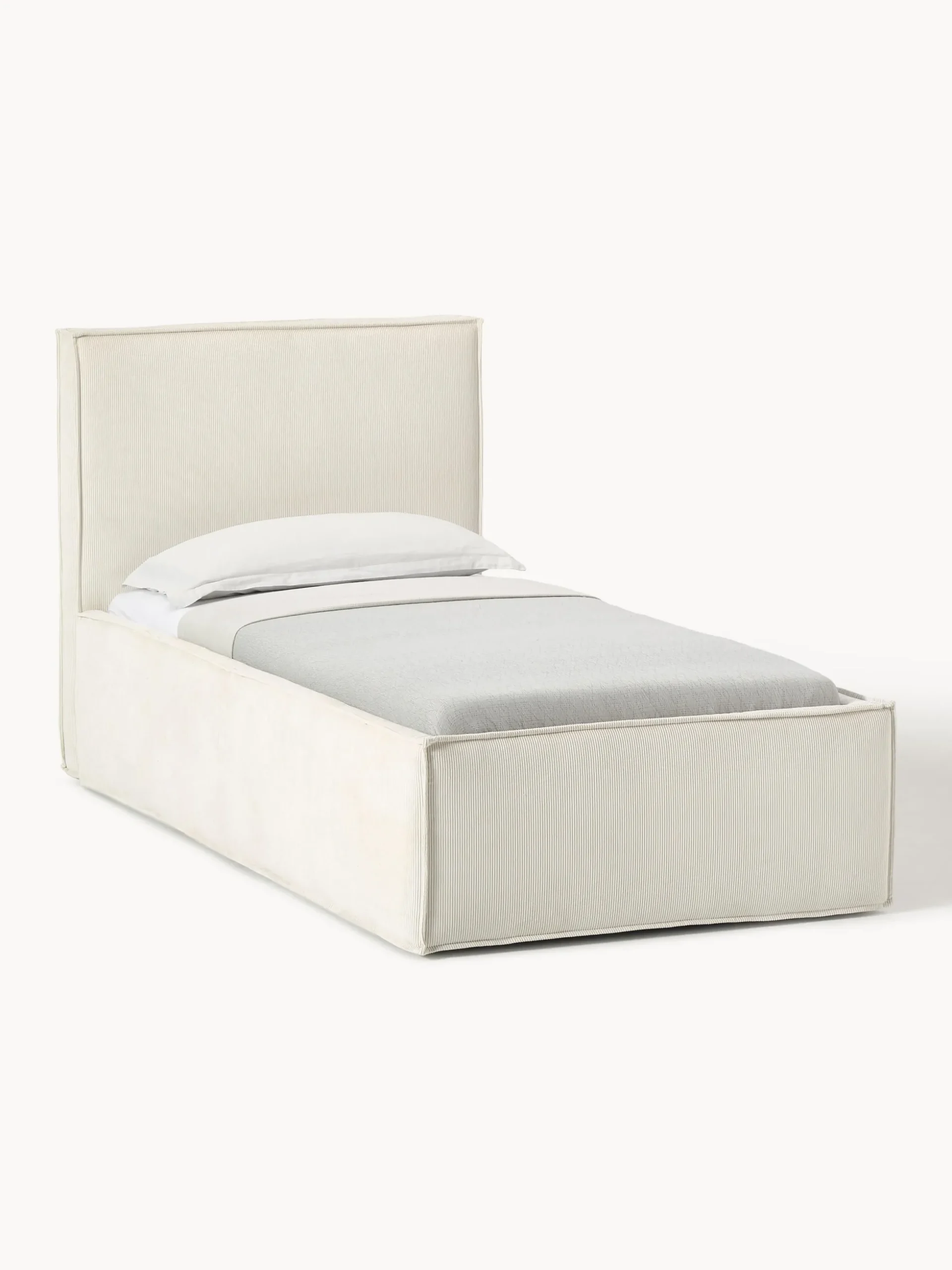 Letto singolo in velluto a coste con spazio contenitore aggiuntivo Dream