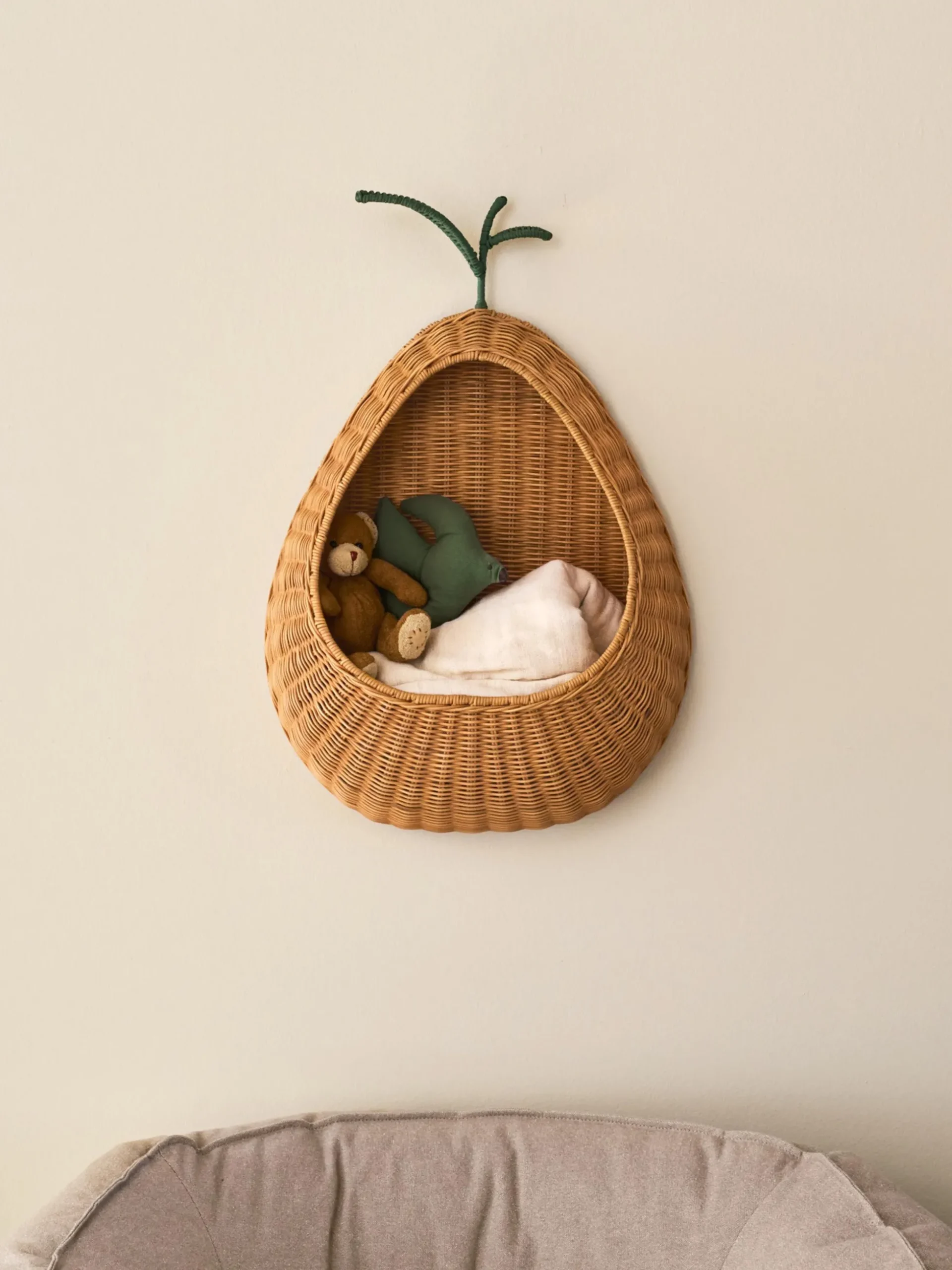 Mensola da parete in rattan fatta a mano Pear
