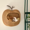 Mensola da parete in rattan fatta a mano Apple