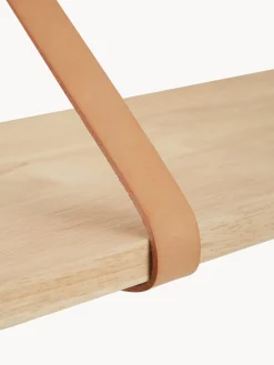 Mensola in legno con cinturini in pelle Forno