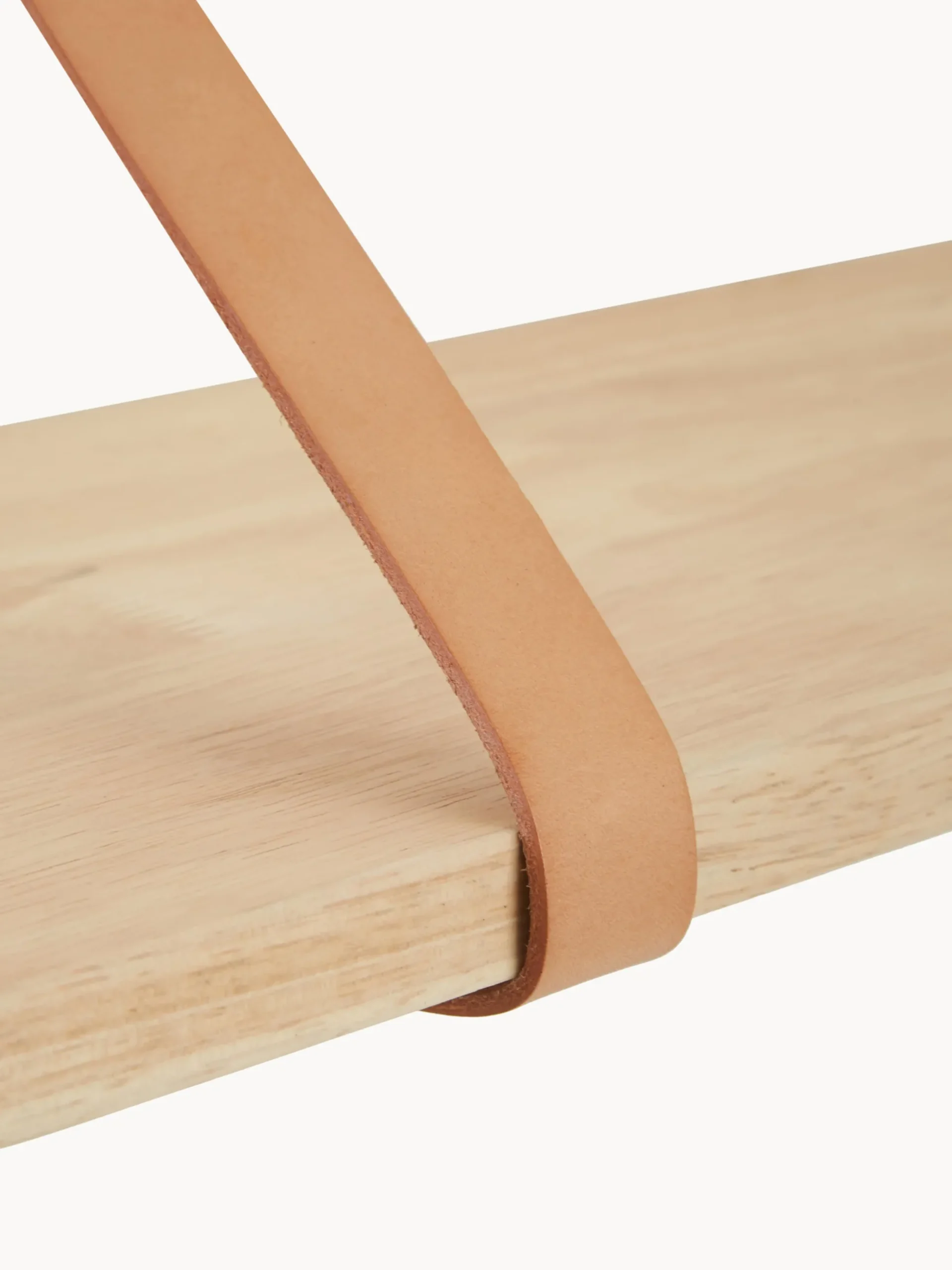 Mensola in legno con cinturini in pelle Forno