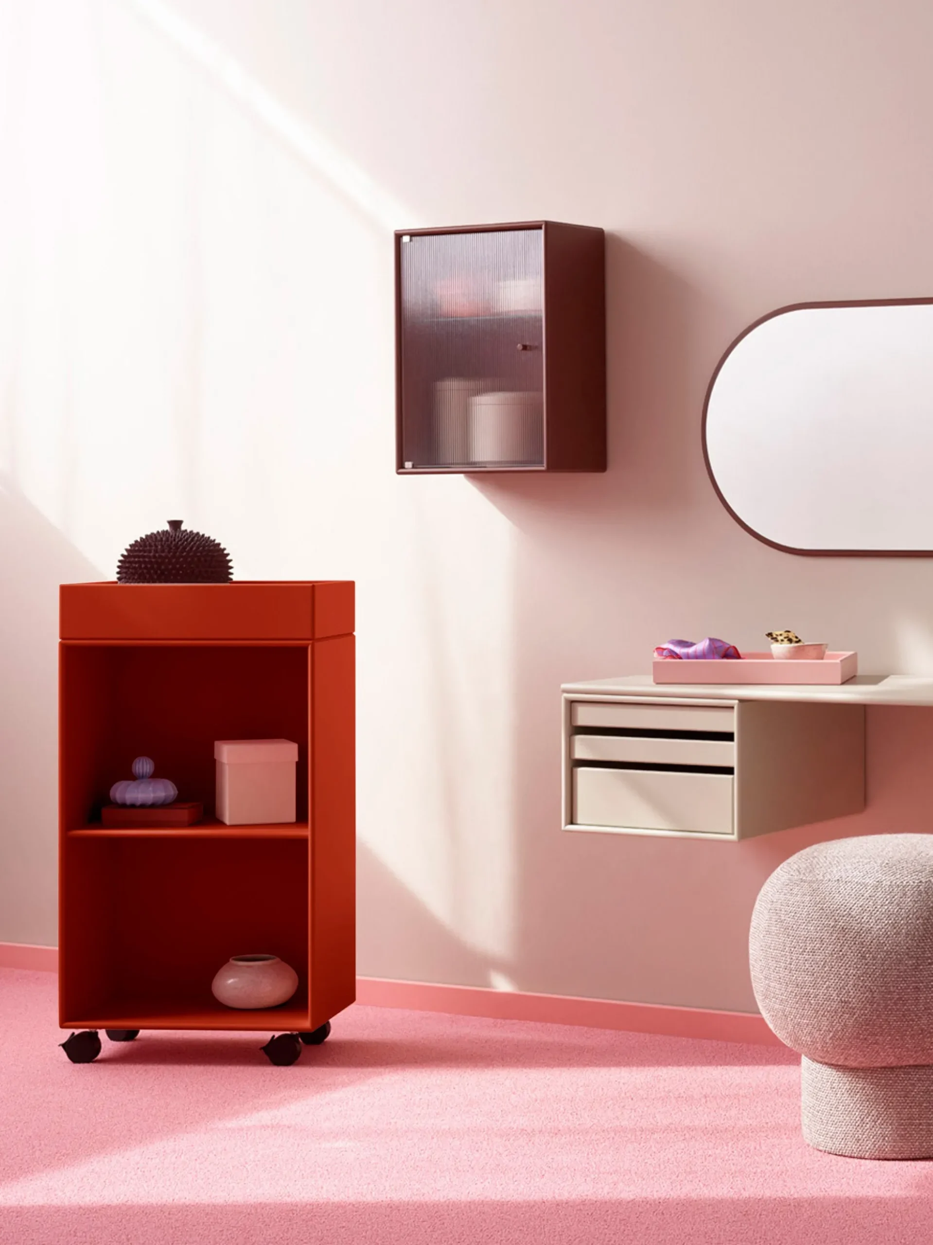 Mobile bagno fatto a mano con ruote Preppy