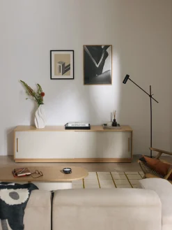 Mobile TV in legno con frontale imbottito Wisp