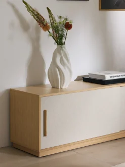 Mobile TV in legno con frontale imbottito Wisp