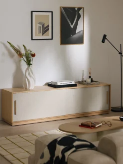 Mobile TV in legno con frontale imbottito Wisp