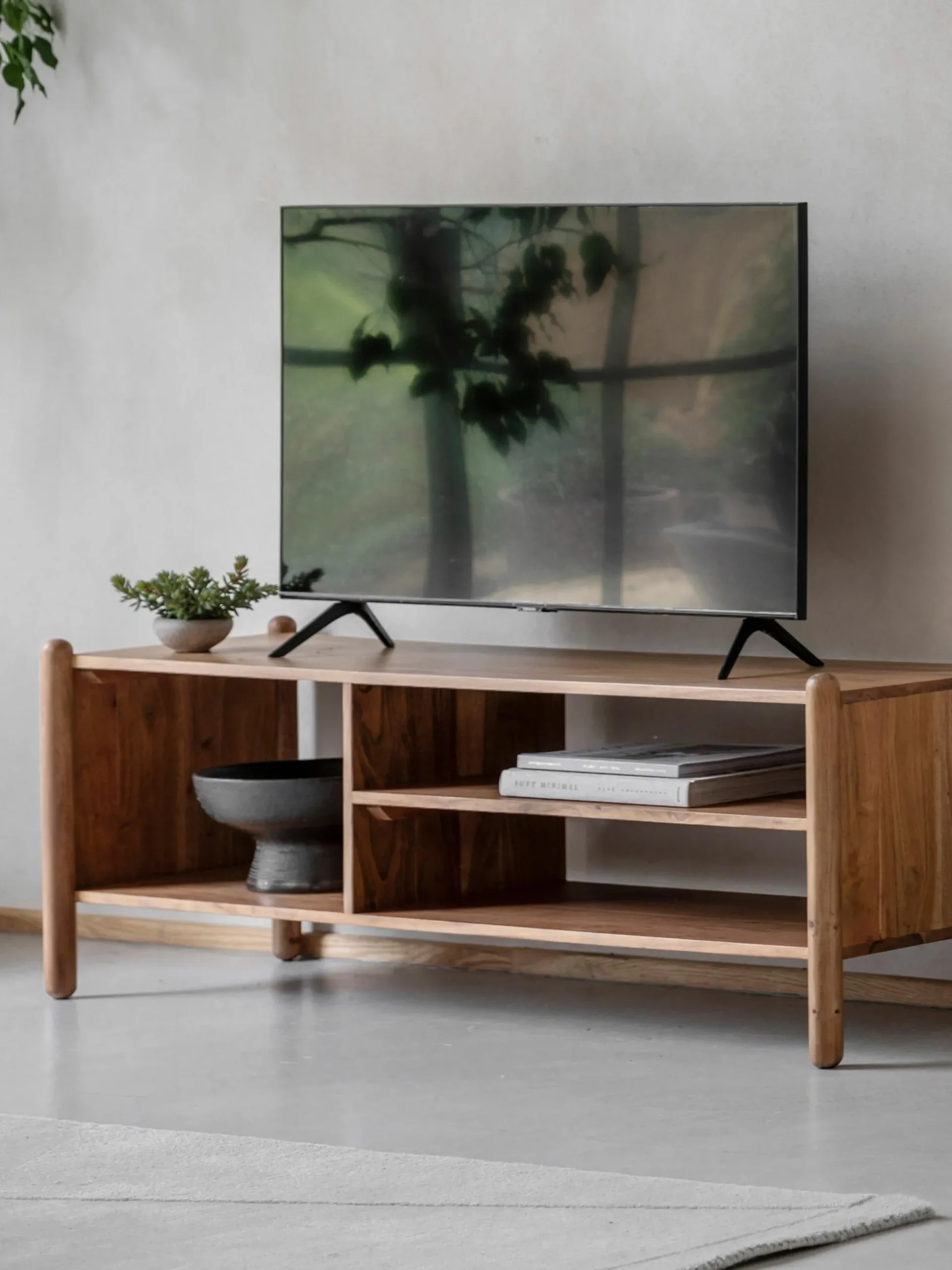Mobile TV in legno di acacia Cannes