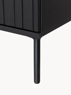 Mobile TV in legno di pino con frontale millerighe New Gravure, 3 ante