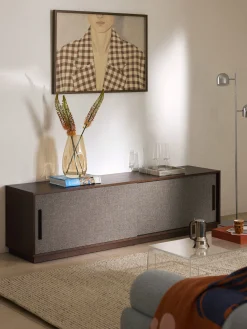 Mobile TV in legno con frontale imbottito Wisp