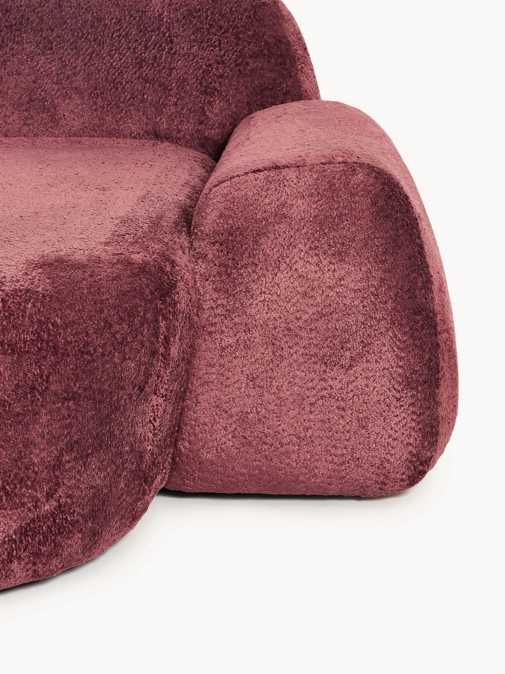 Modulo angolare chaise longue in teddy bouclé Wolke