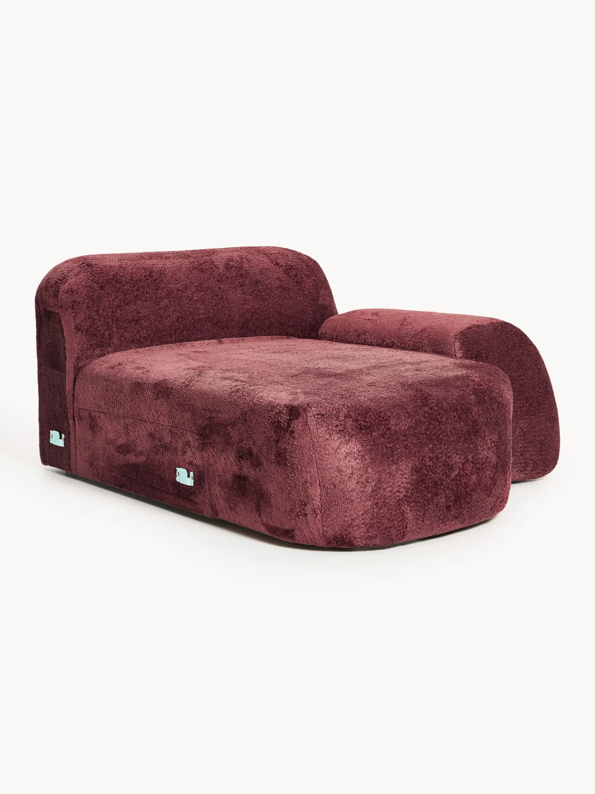 Modulo angolare chaise longue in teddy bouclé Wolke