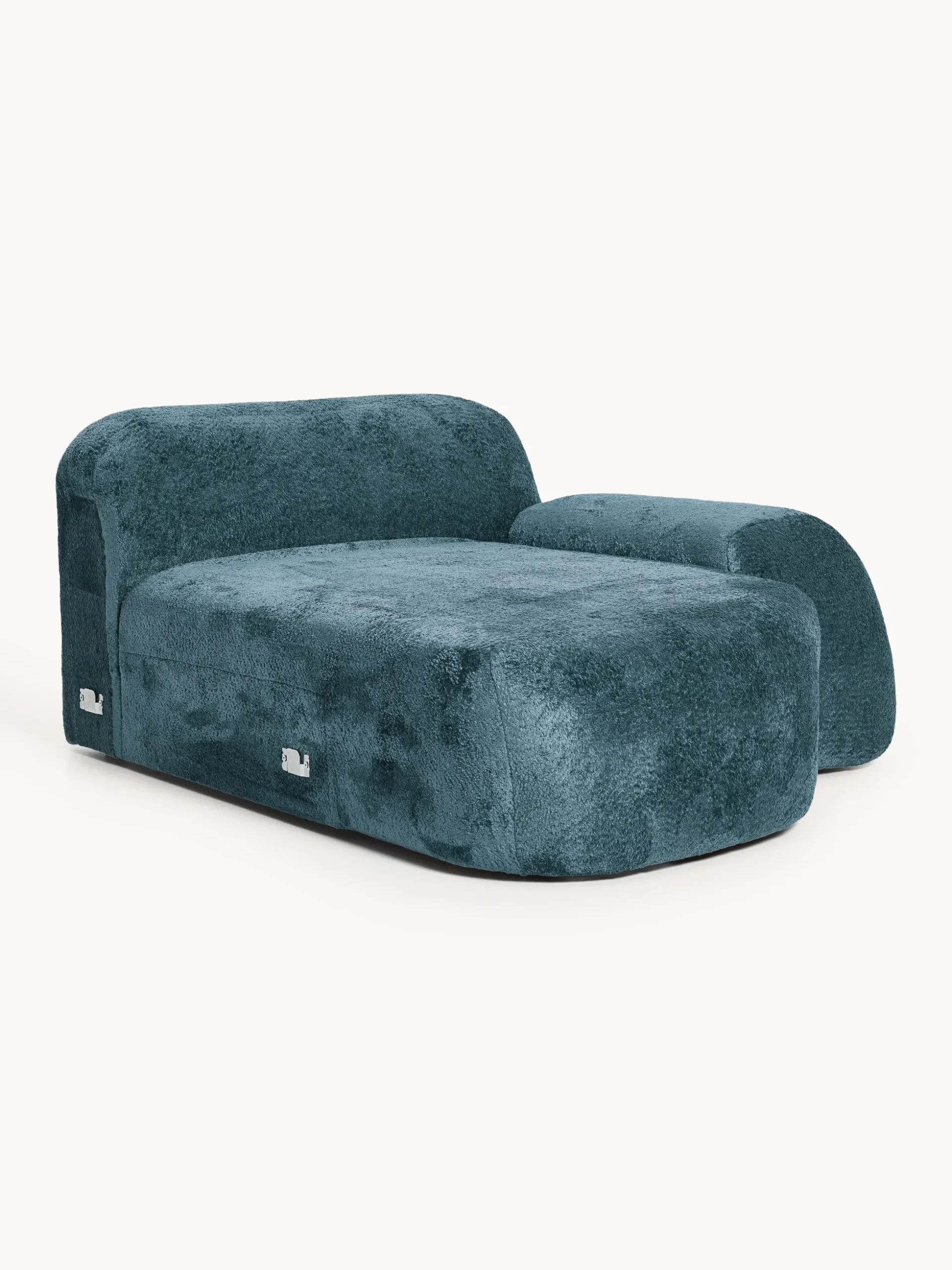 Modulo angolare chaise longue in teddy bouclé Wolke