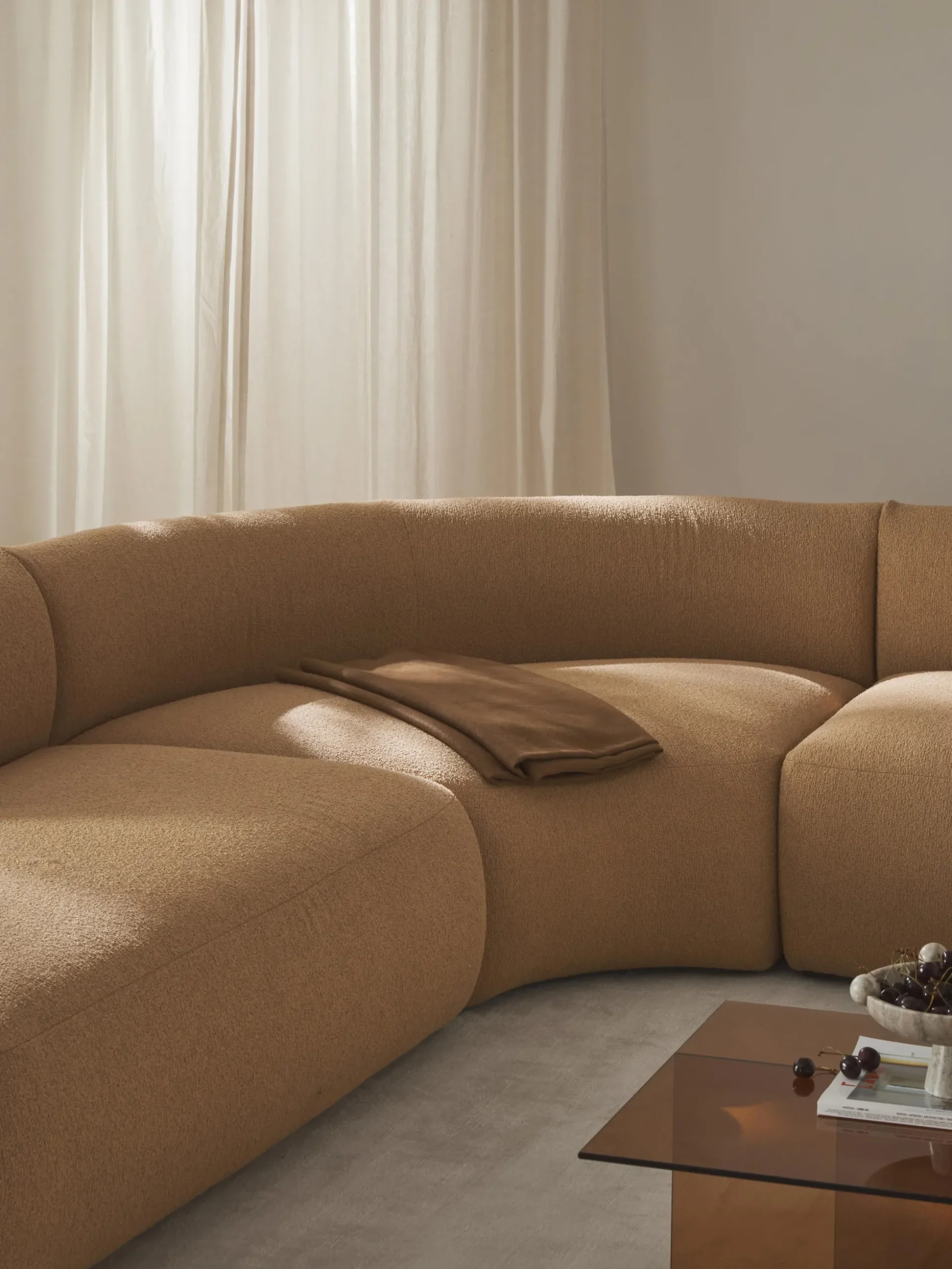 Modulo angolare curvo in bouclé Sofia