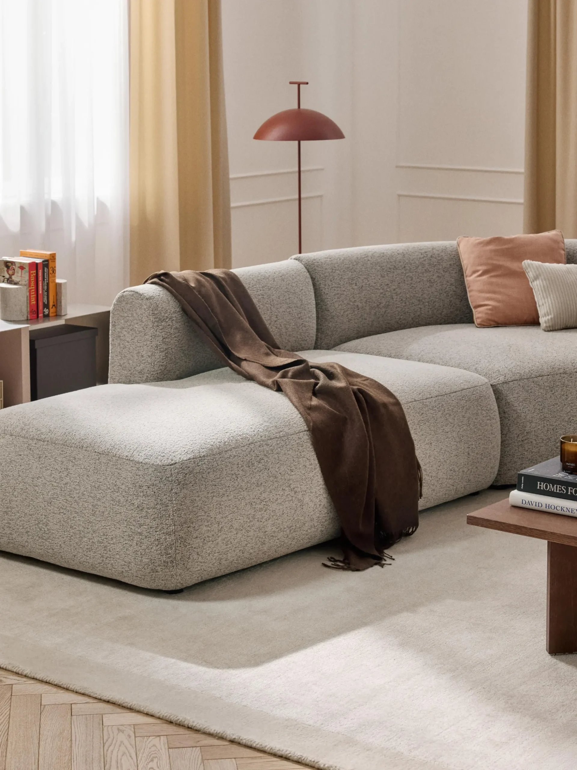 Modulo angolare curvo in bouclé Sofia