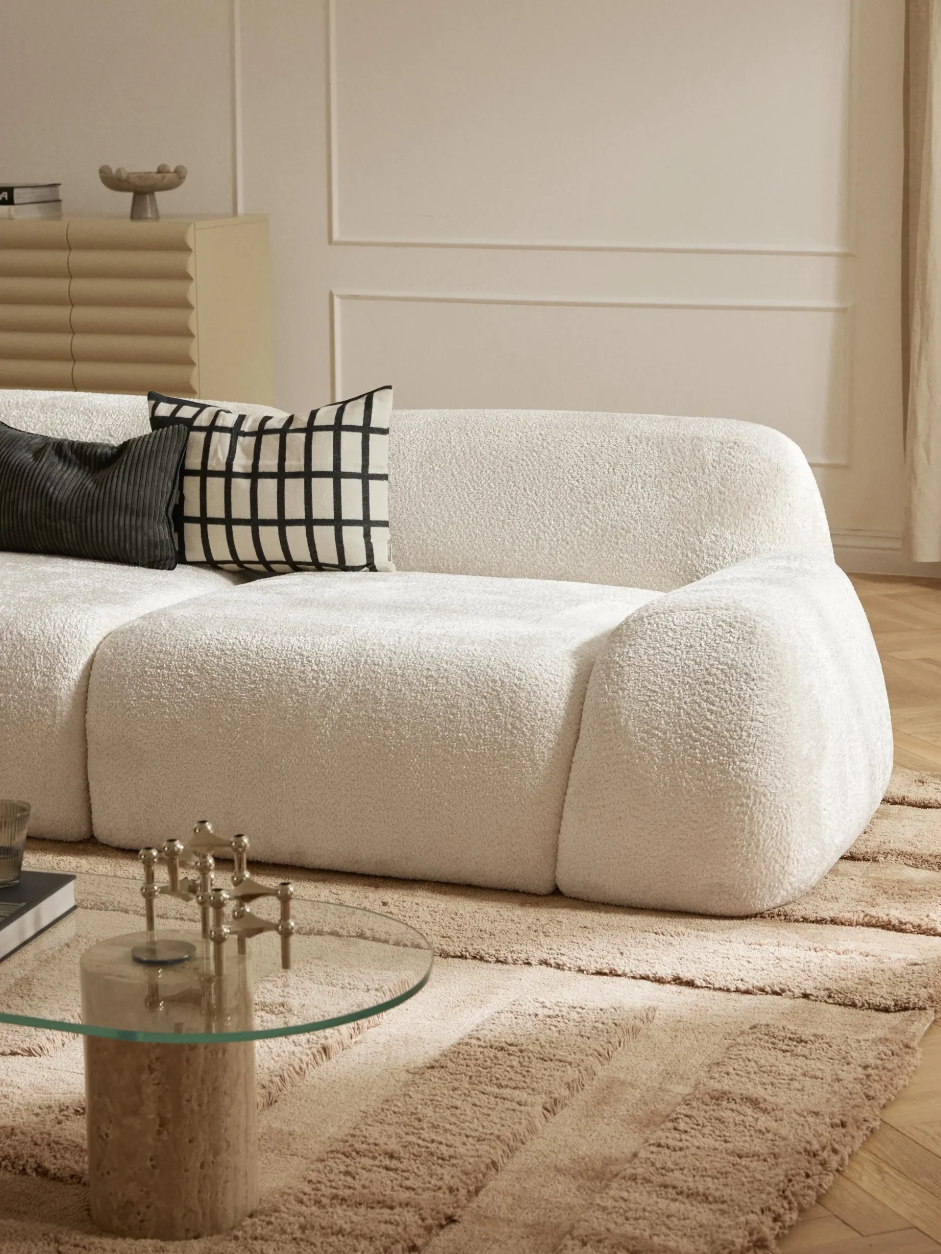 Modulo angolare in teddy-bouclé Wolke