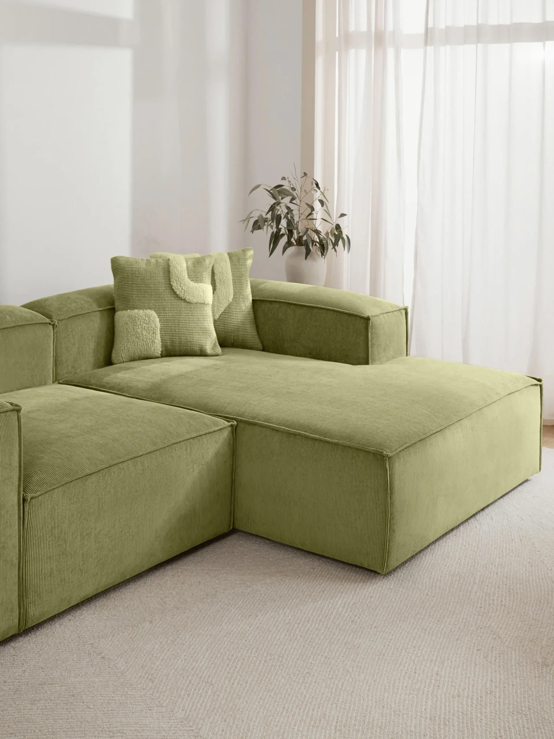 Modulo angolare in velluto a coste Lennon
