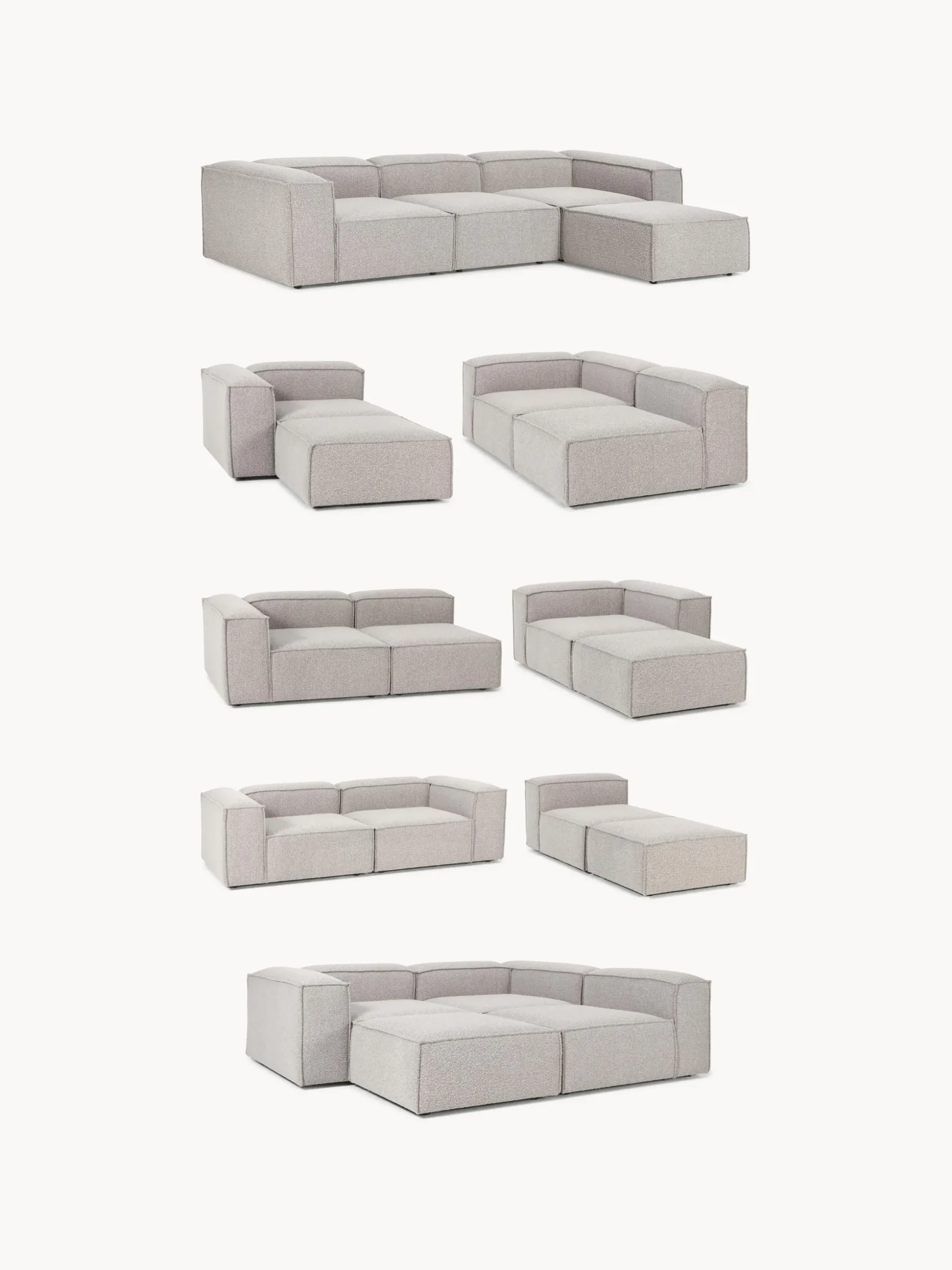 Modulo centrale in bouclé Lennon