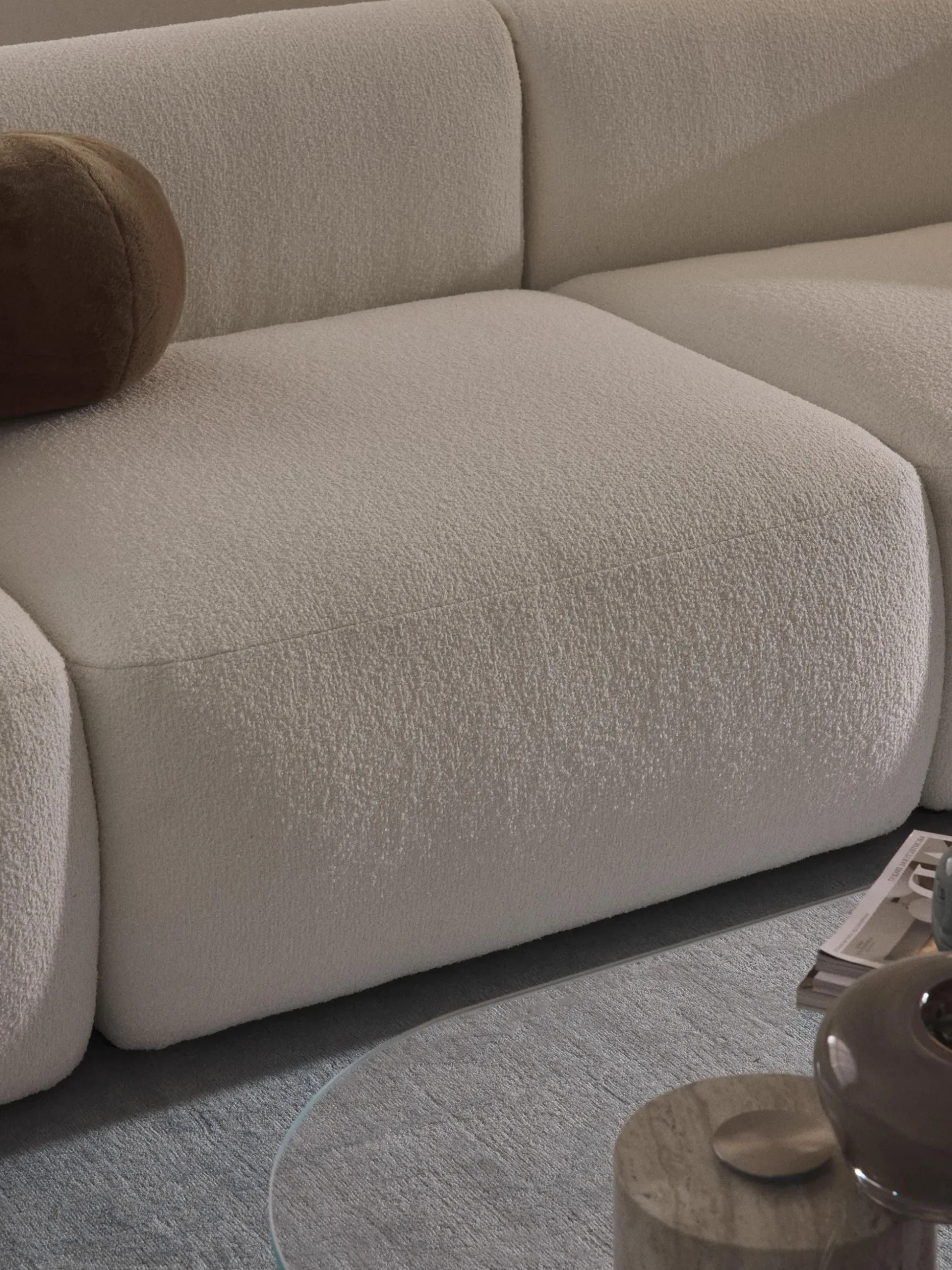 Modulo centrale in bouclé Sofia
