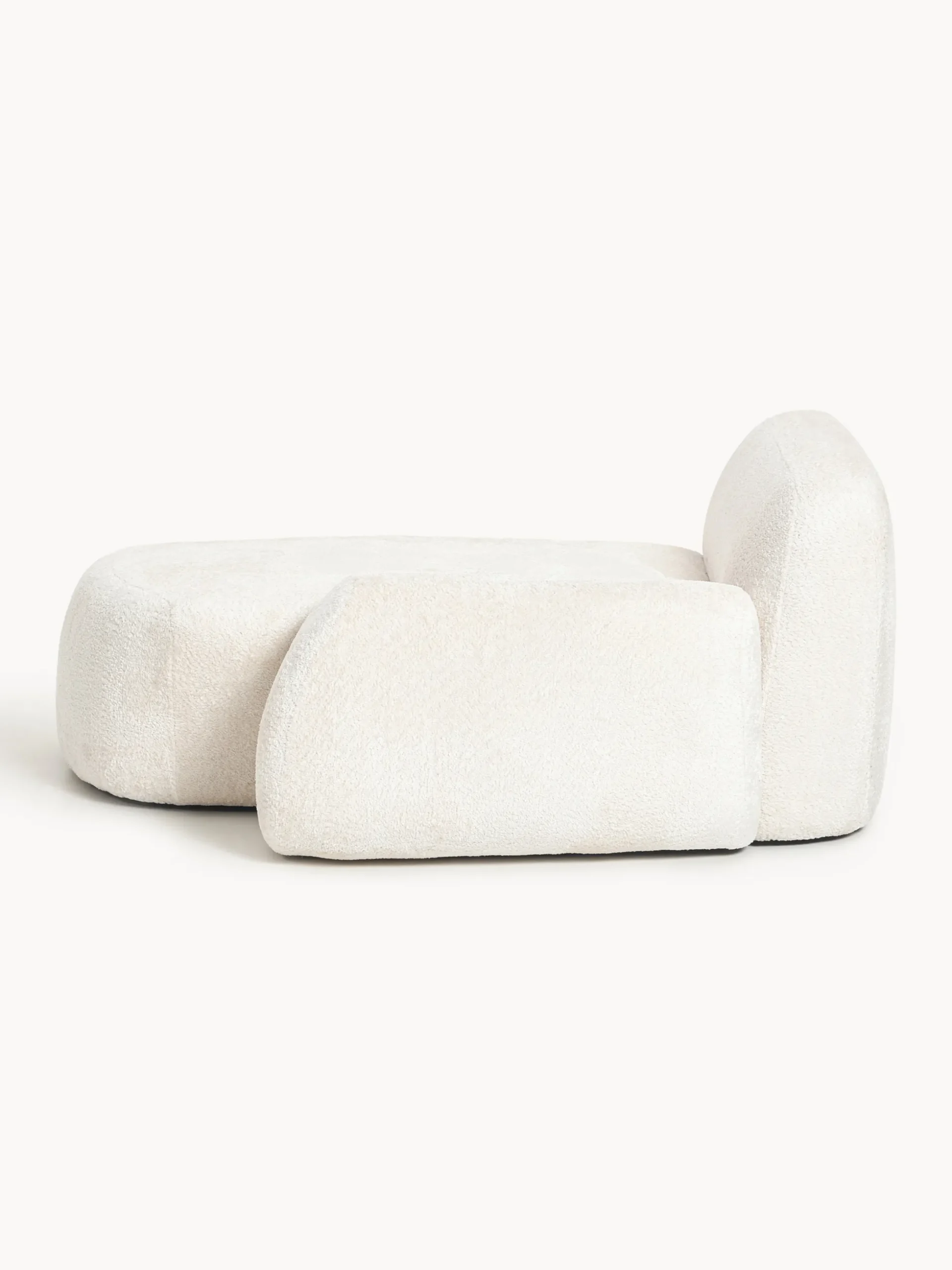 Modulo angolare chaise longue in teddy bouclé Wolke