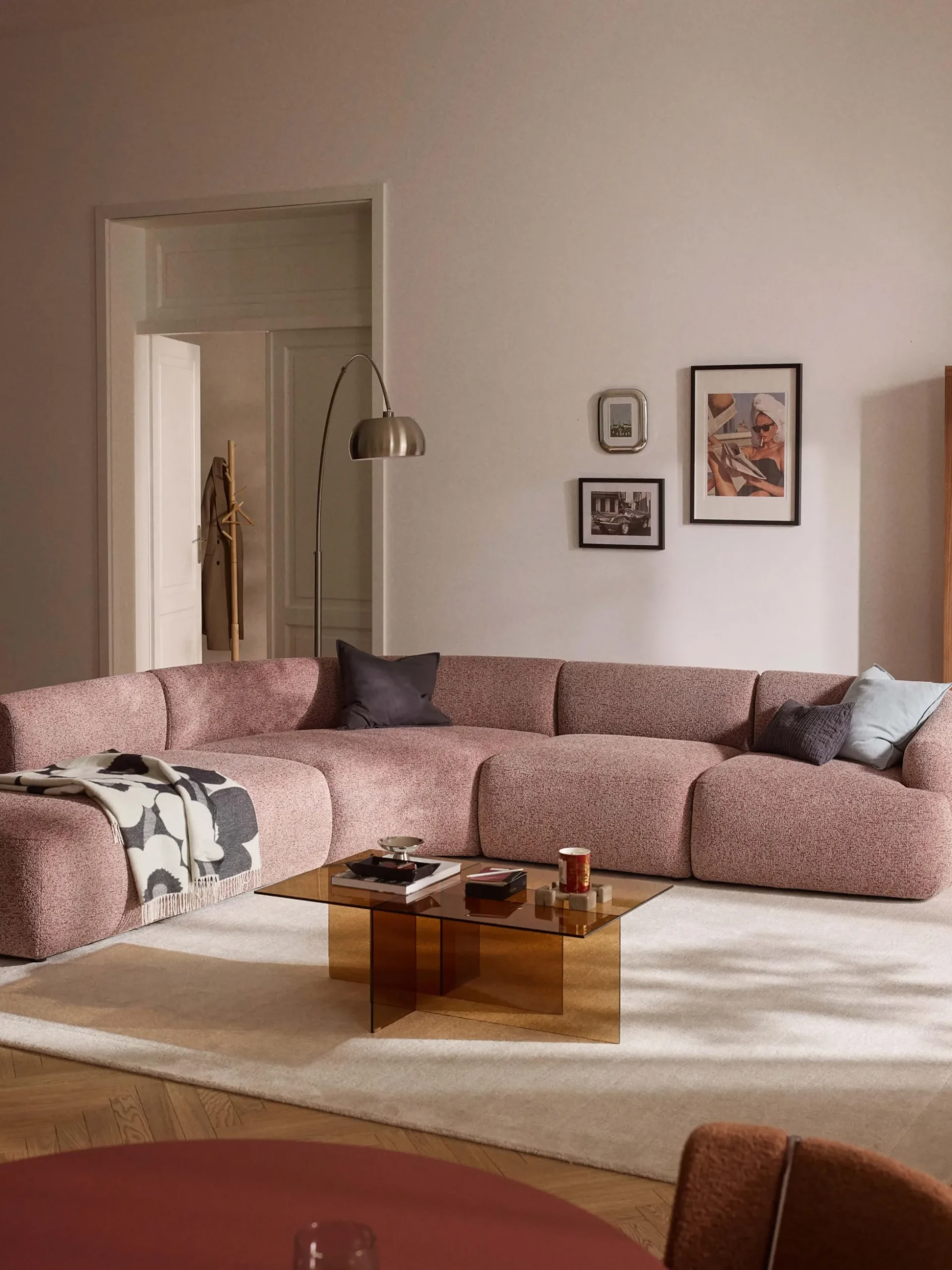 Modulo angolare curvo in bouclé Sofia