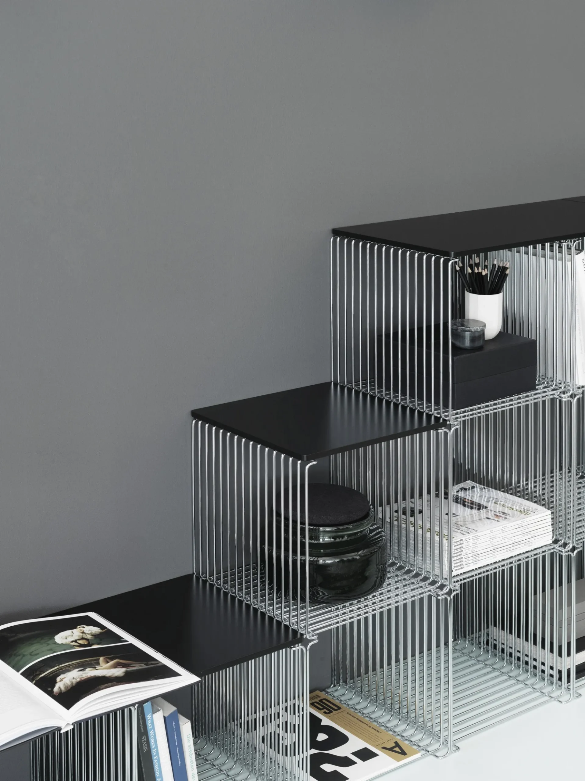 Modulo per sistema di scaffali Panton Wire Single, larg. 35 cm