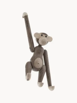Oggetto decorativo di design in legno di quercia Monkey, alt. 19 cm