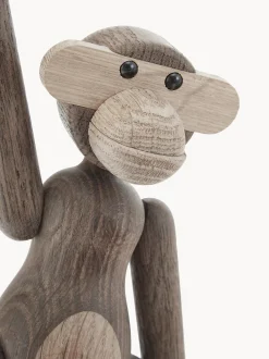 Oggetto decorativo di design in legno di quercia Monkey, alt. 19 cm