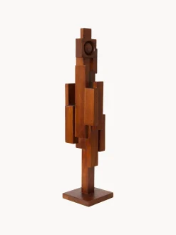 Oggetto decorativo fatto a mano in legno di teak Skyline