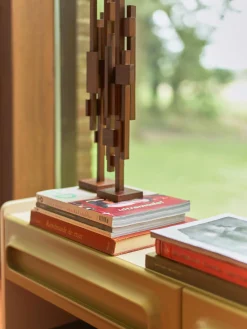 Oggetto decorativo fatto a mano in legno di teak Skyline