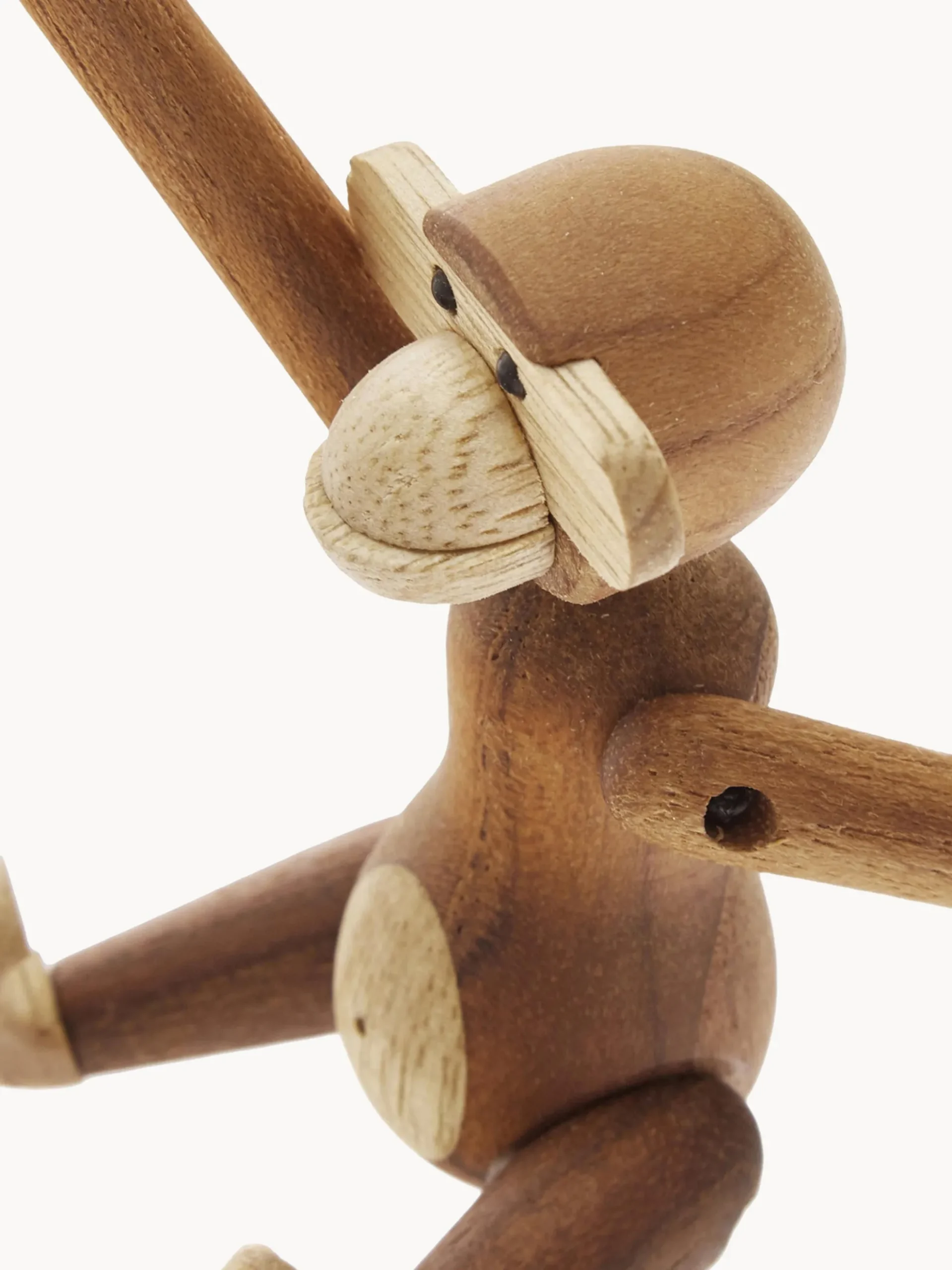 Oggetto decorativo di design in legno di teak Monkey, alt. 10 cm