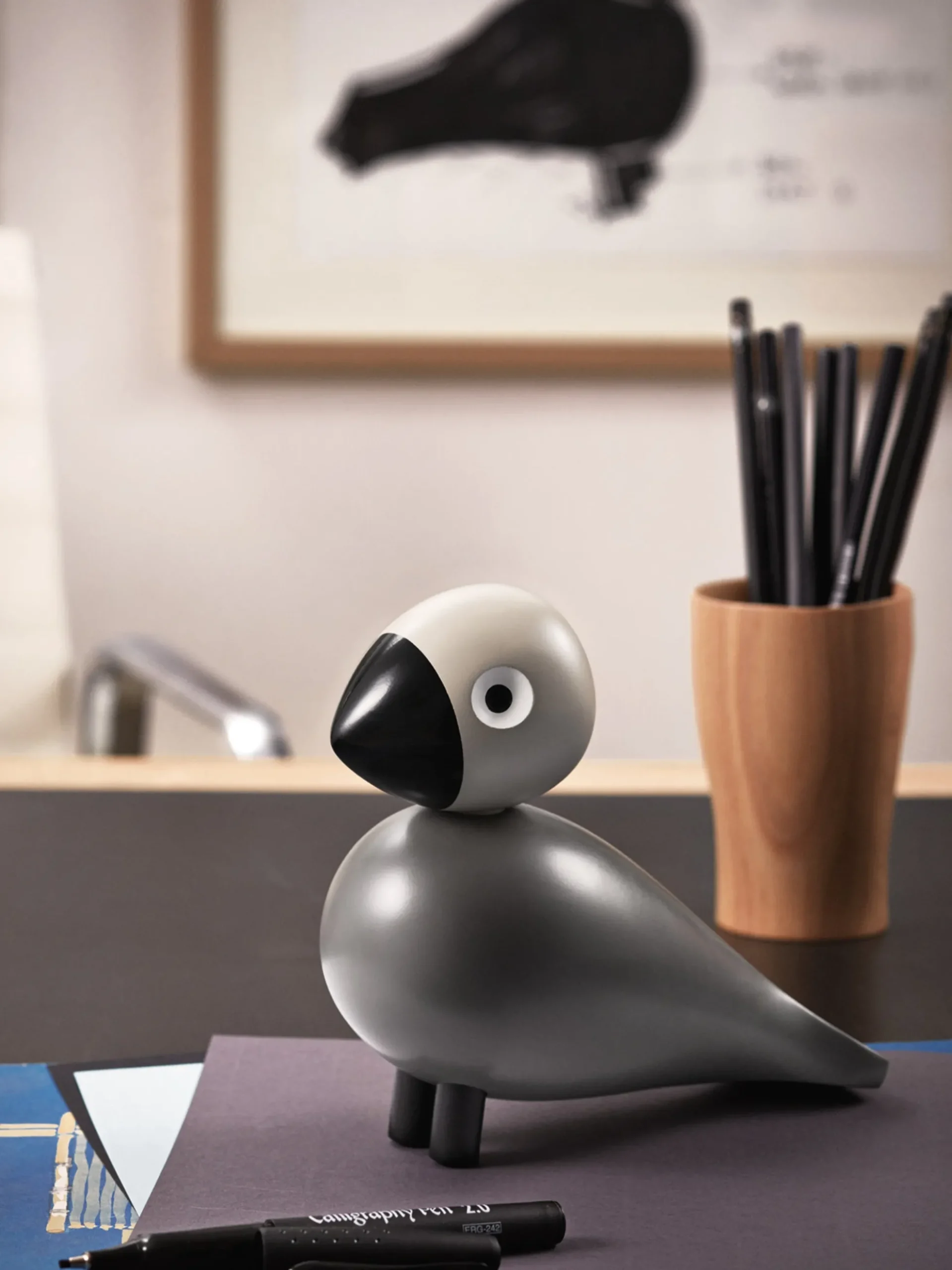 Oggetto decorativo in legno di faggio Songbird