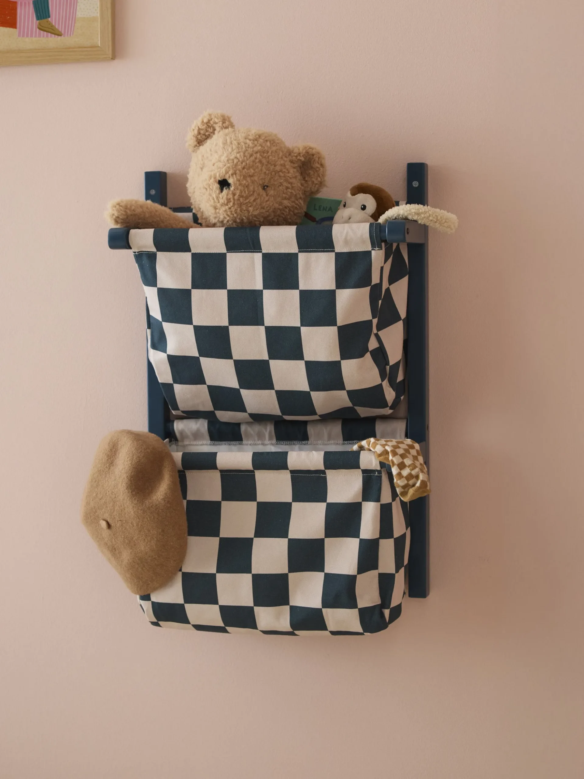 Organizer da parete per bambini Check Teal