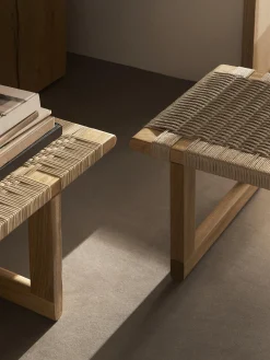 Panca con seduta intrecciata a mano BM0489