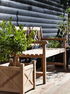 Panca da giardino in legno di teak Rosenborg