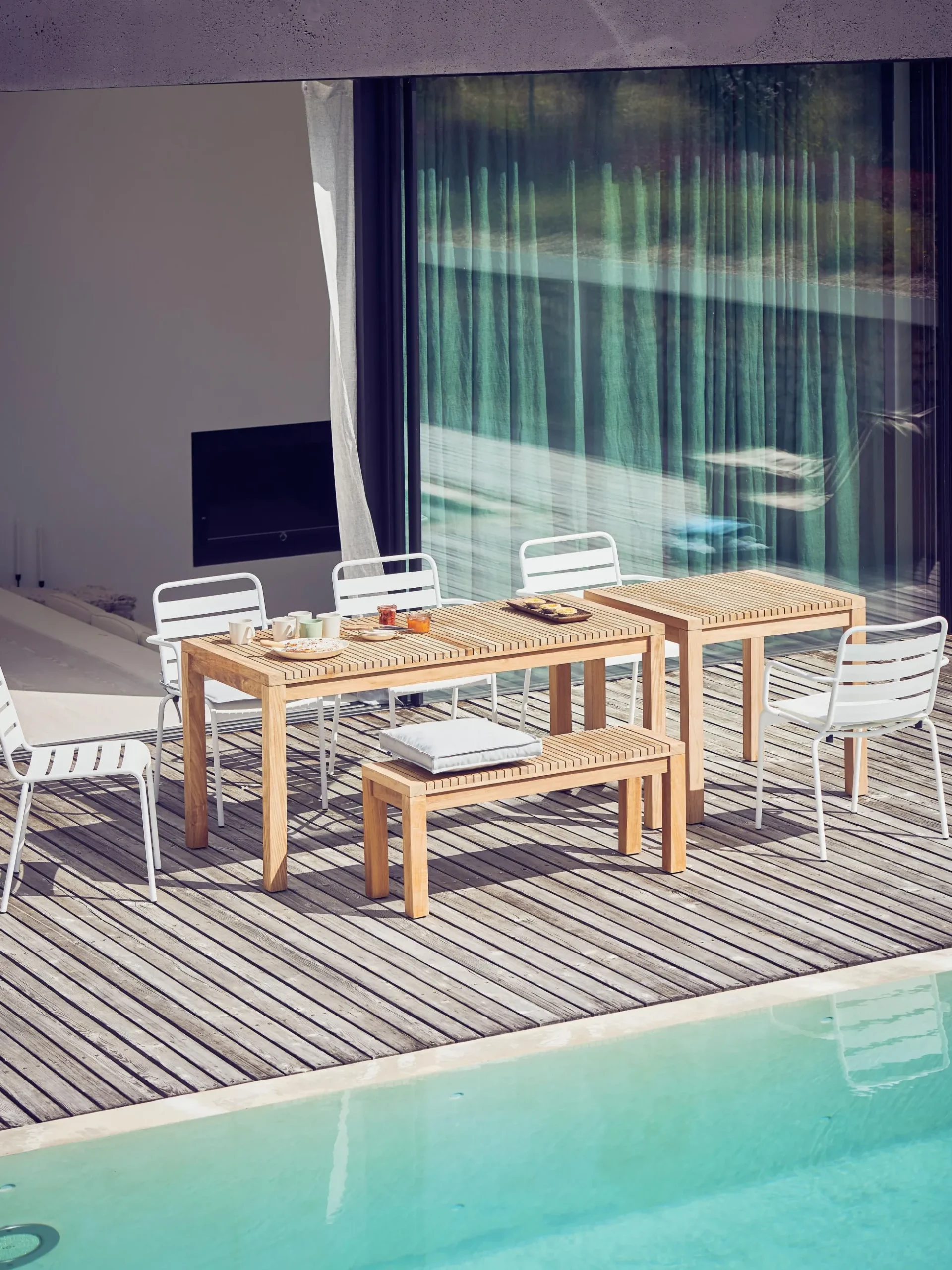 Panca da giardino in legno di teak Samoa, larg. 130 cm