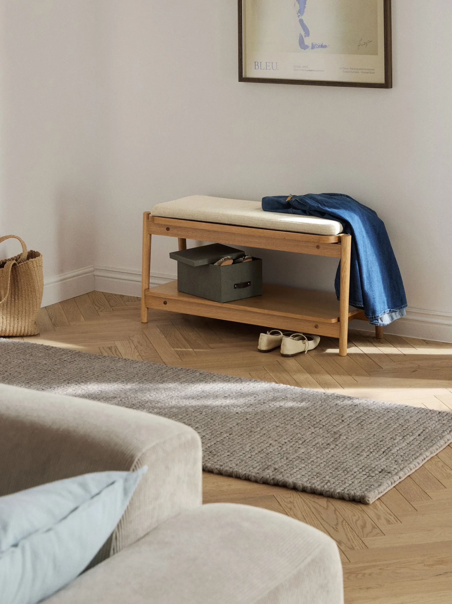 Panca imbottita con scarpiera Libby