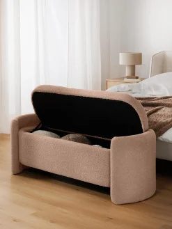 Panca imbottita in teddy con contenitore Benji