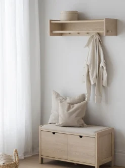 Panca contenitore imbottita in legno Hillmond