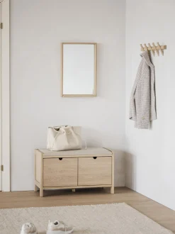 Panca contenitore imbottita in legno Hillmond