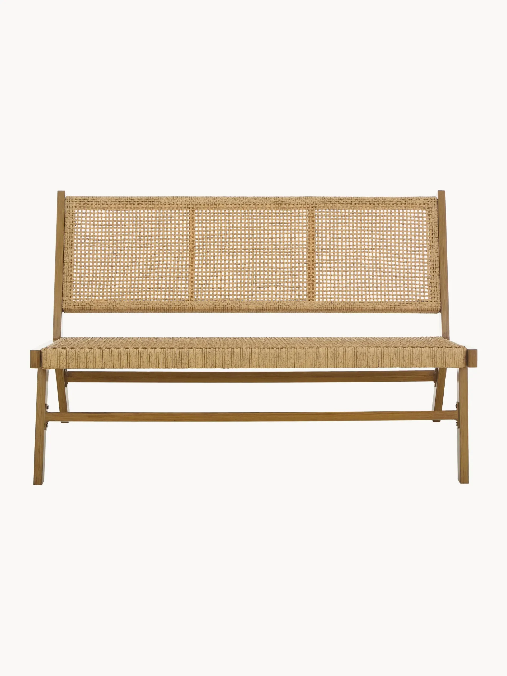 Panca da giardino con intreccio in plastica effetto legno Palina