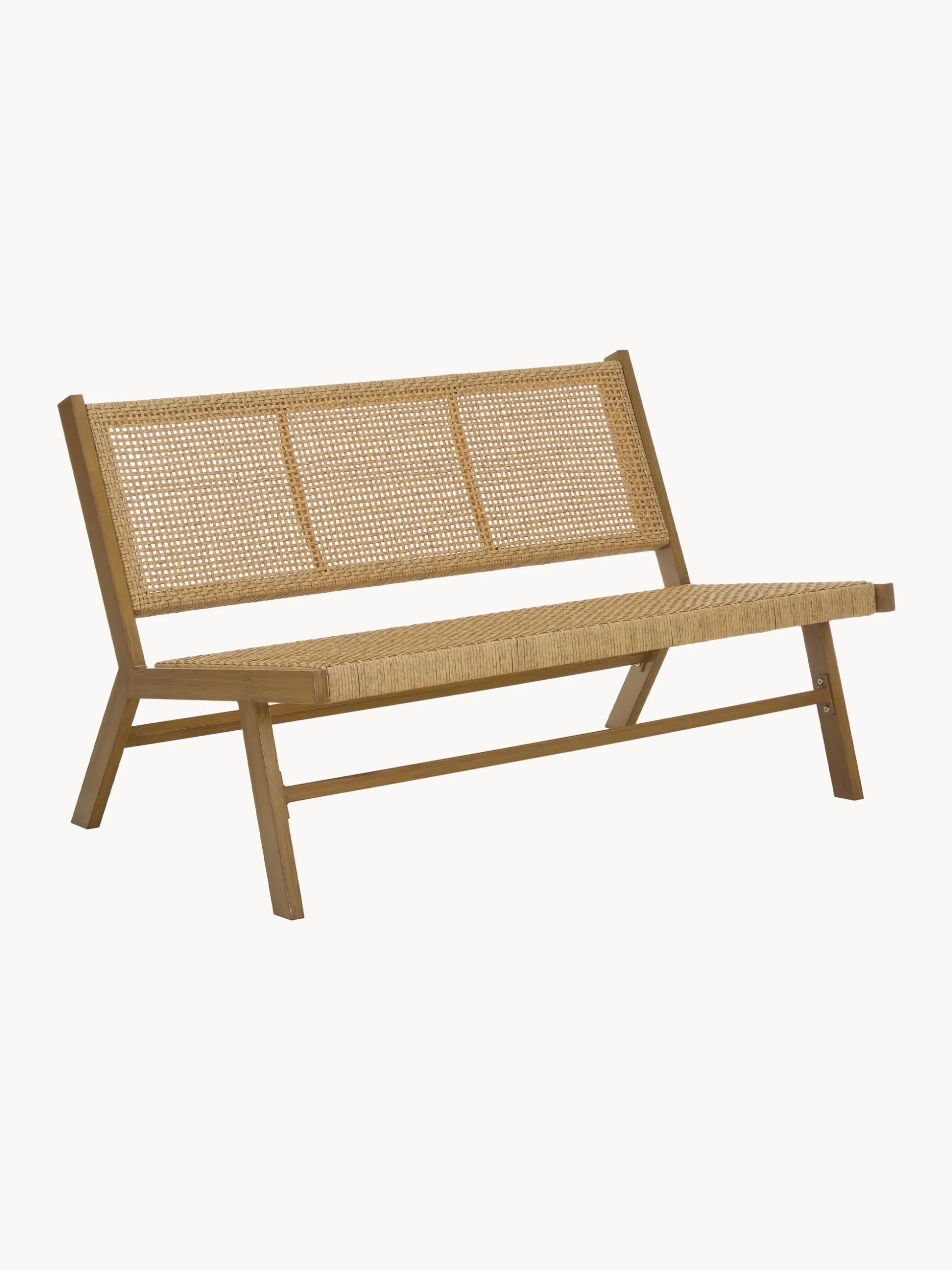 Panca da giardino con intreccio in plastica effetto legno Palina