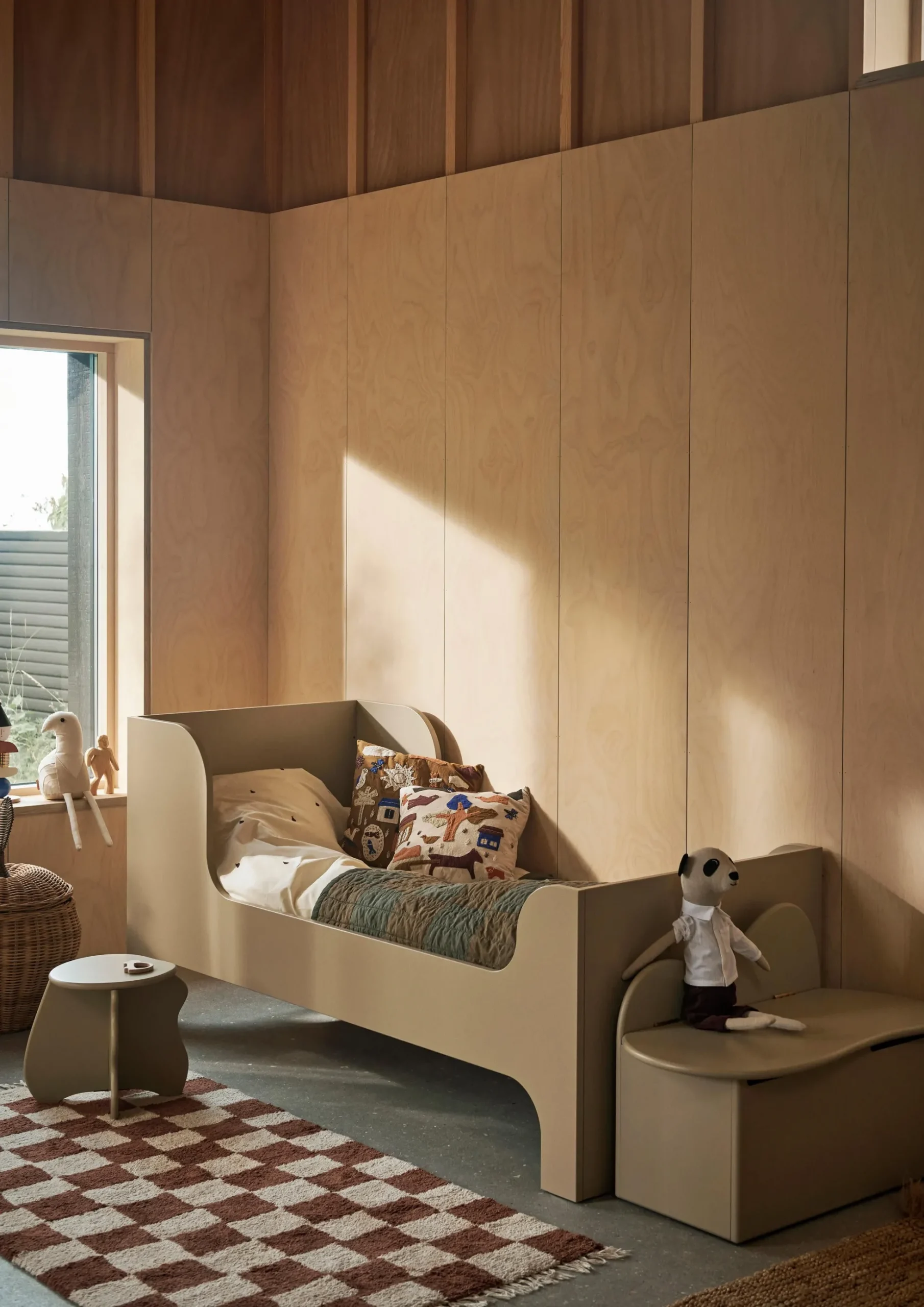 Panca per bambini in legno con vano contenitore Slope