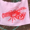 Panno in lino Lobster, serigrafato a mano