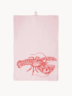 Panno in lino Lobster, serigrafato a mano