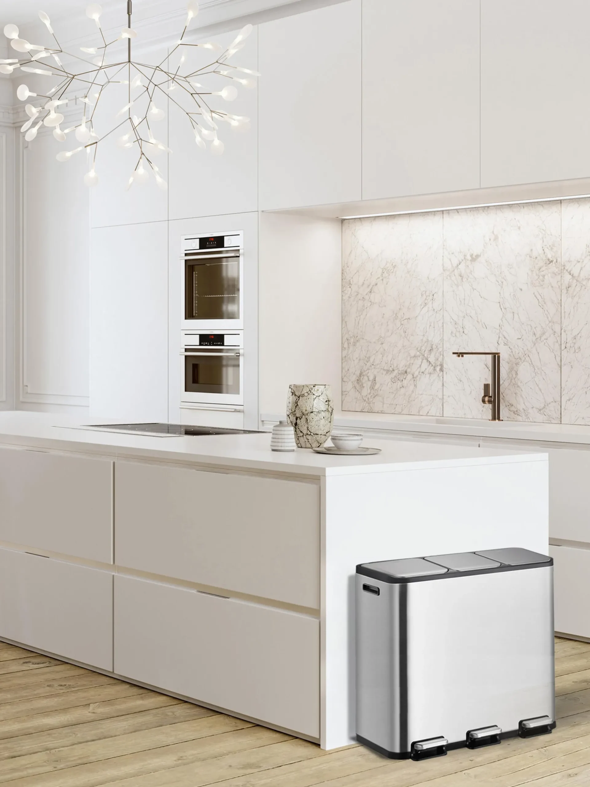 Pattumiera con funzione pedale EcoCasa, 3 x 15 L