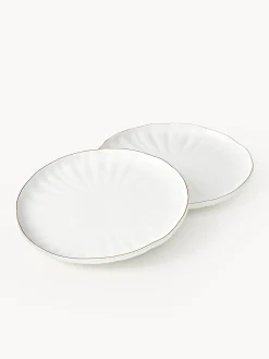 Piatti colazione in porcellana con rilievo Sali 2 pz